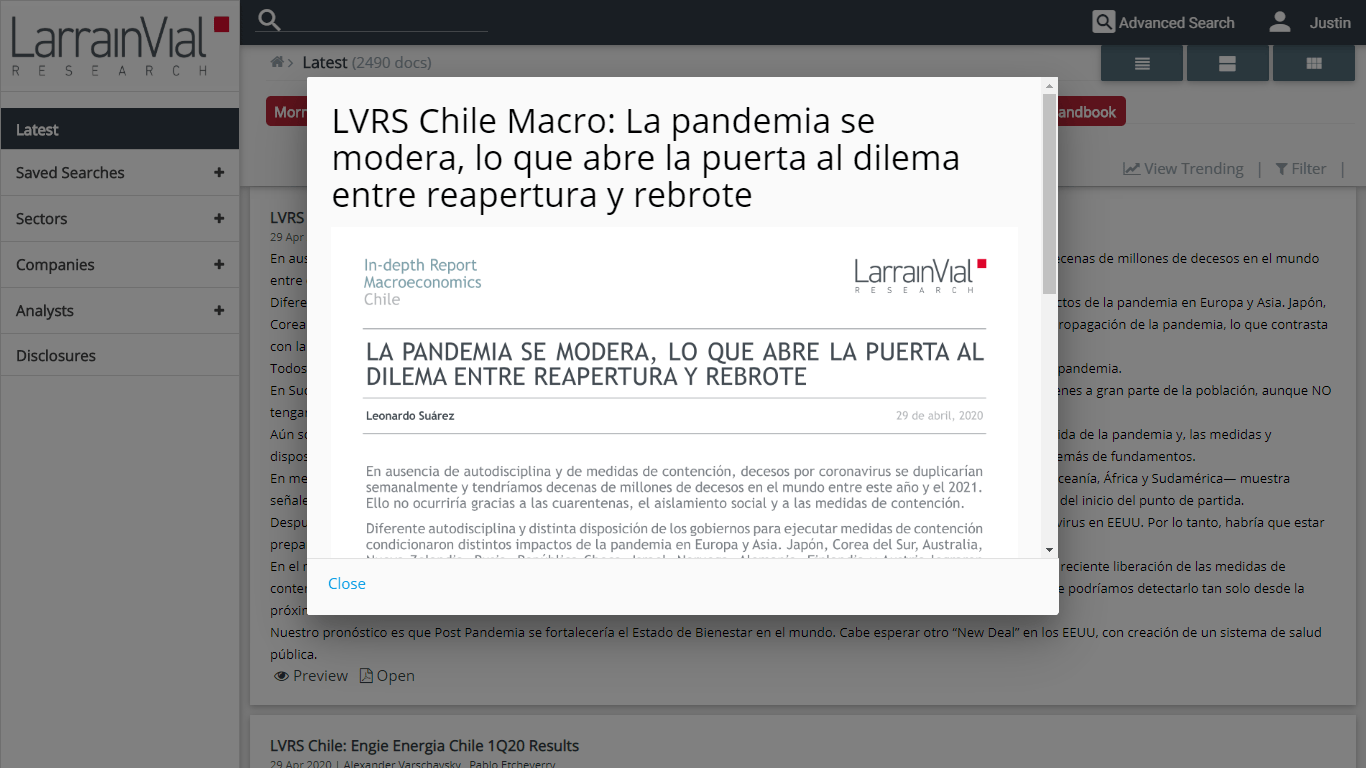 LarrainVial Report Preview