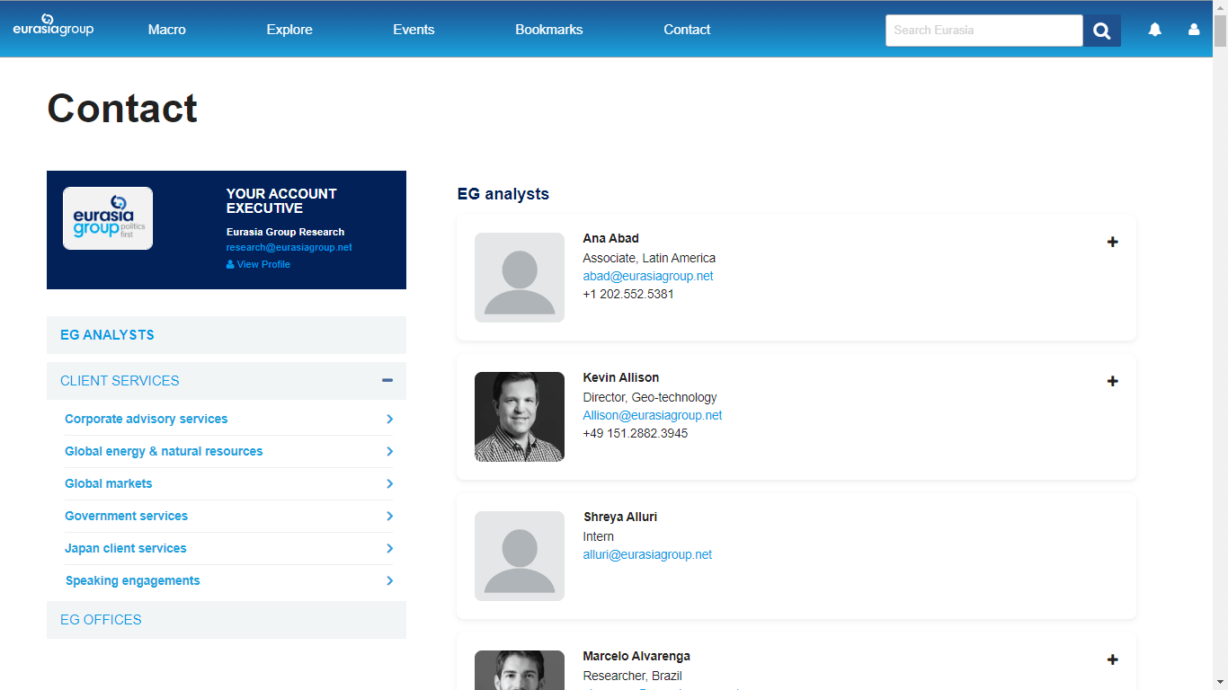 Eurasia Group Contact Page