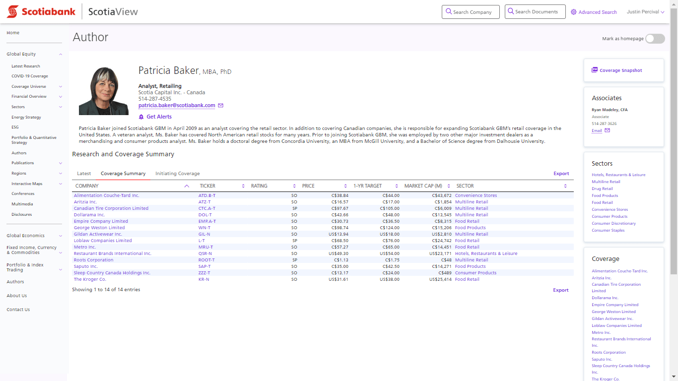ScotiaView Analyst Page